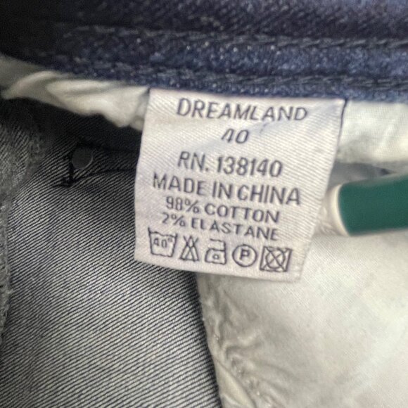 Dreamland Acid Wash Painted Jeans Sz 40x34 Patches Streetwear Bleached - Picture 6 of 7